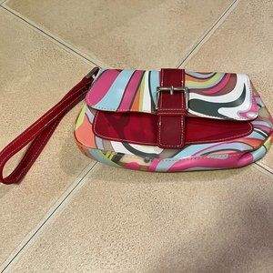 Liz Claiborne - Vinyl Wristlet - 70's Pattern